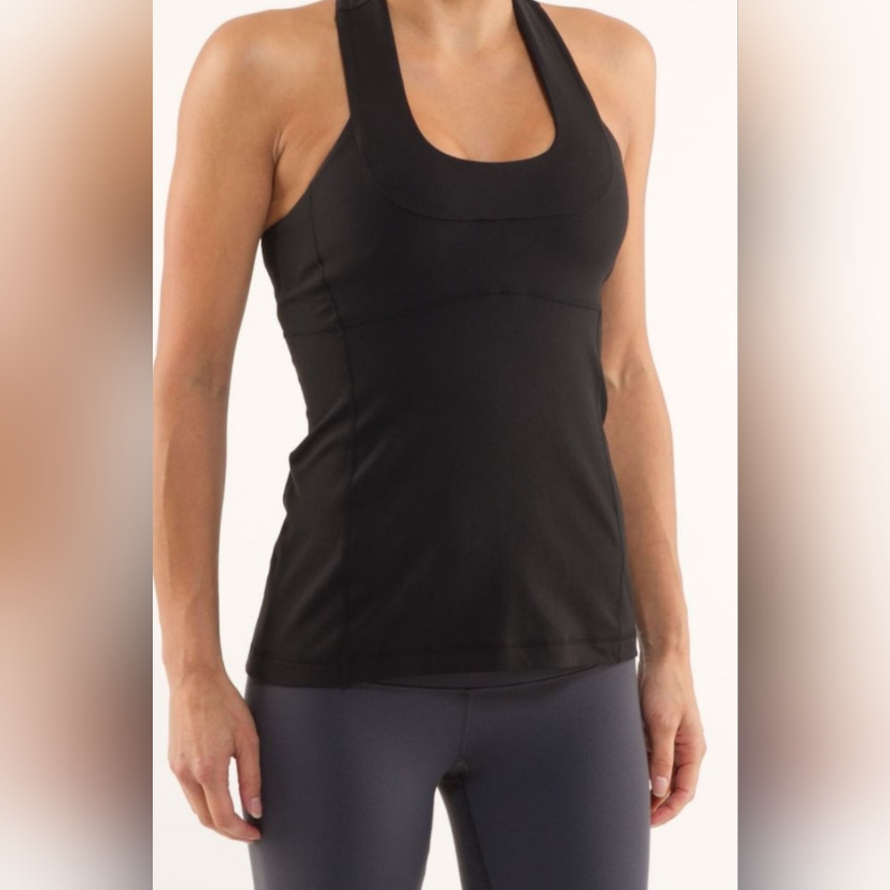 Lululemon Flow Y Black Built-in Athletic Tank Top